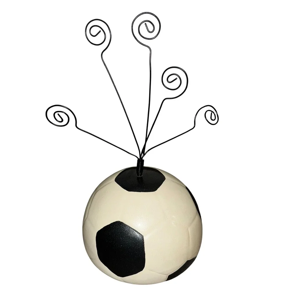 Large Soccer Ball Photo Holder with 5 Wire Photo Clips Sports Display Decoration